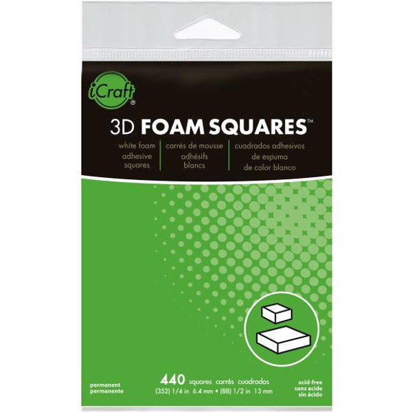 Thermoweb 3D Foam Squares Combo Pack - White (352) .25" & (88) .5" 440/Pkg (3777)