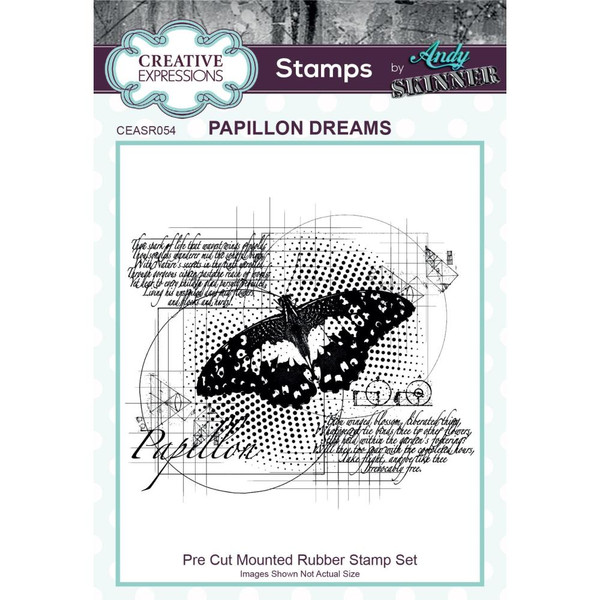 Creative Expressions 4.6"X4" Rubber Stamp By Andy Skinner - Papillon Dreams (CEASR054)