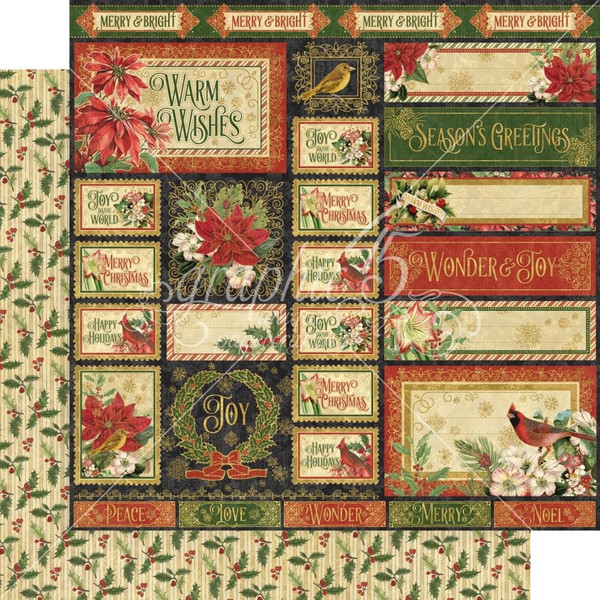 Graphic 45 - Double-Sided Cardstock 12x12 - Warm Wishes - So Very Merry (WRM450 2486)