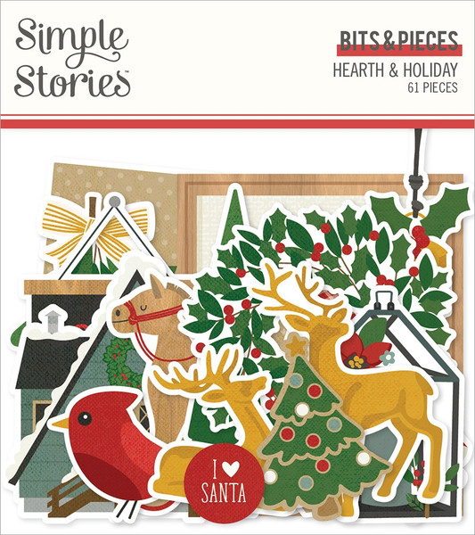 Simple Stories - Bits & Pieces Die-Cuts 61/Pkg- - Hearth & Holiday (HEHO8217)