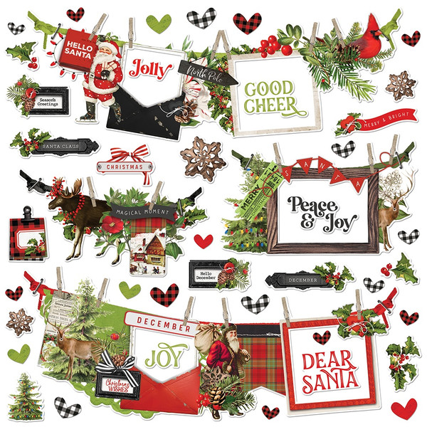 Simple Stories - Cardstock Stickers 12"X12" - Simple Vintage Christmas Lodge - Banner (SVCL8402)