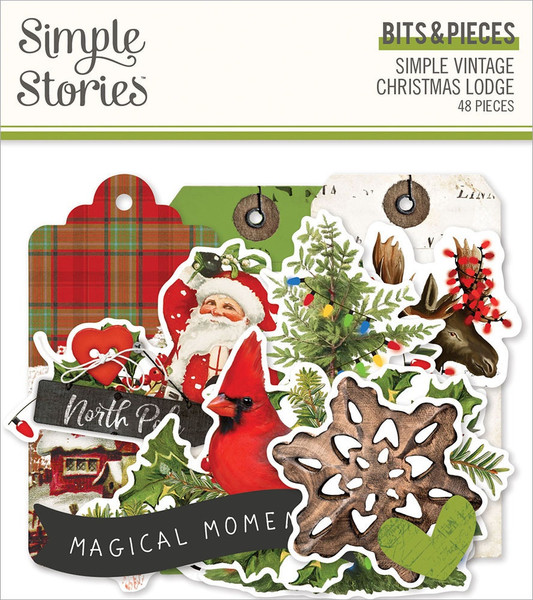 Simple Stories - Bits & Pieces Die-Cuts 48/Pkg - Simple Vintage Christmas Lodge (SVCL8422)