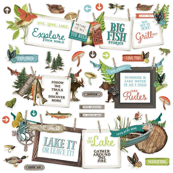 Simple Stories -Cardstock Stickers 12"X12"- Vintage Lakeside - Banner (SVLA8002)