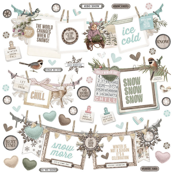 Simple Stories - Cardstock Stickers 12x12 - Winter Woods (SVWW9102)