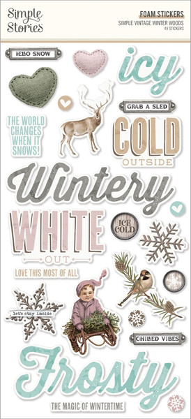 Simple Stories - Foam Stickers 49/Pkg - Winter Woods (SVWW9127)