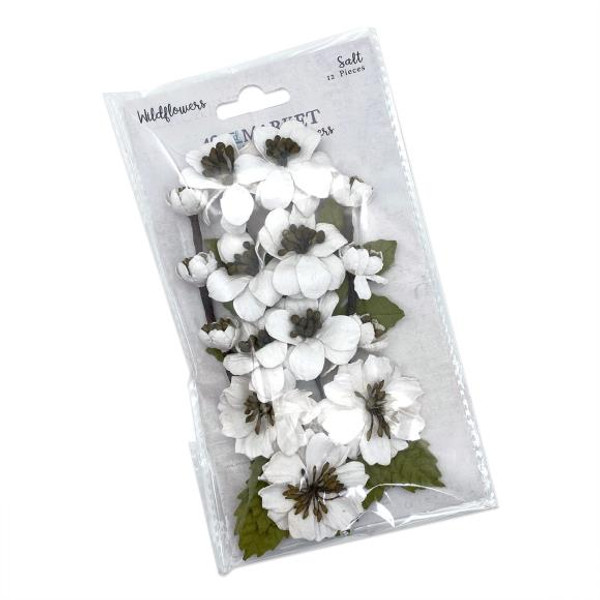 49 and Market - Wildflowers Paper Flowers - 8/Pkg - Salt (49FMW 38466)