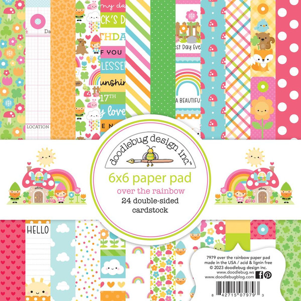 Doodlebug - Double-Sided Paper Pack "6"x6" 24/Pkg - Over The Rainbow (DB7979)