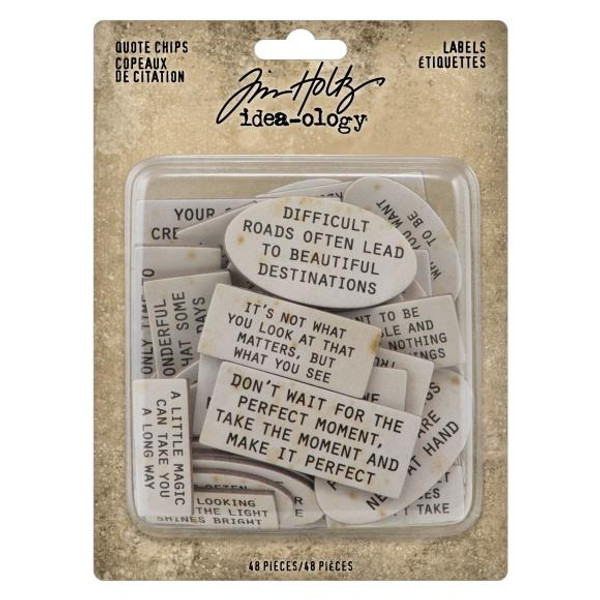 Tim Holtz Idea-Ology Chipboard Quote Chips 48/Pkg - Labels (TH94320)