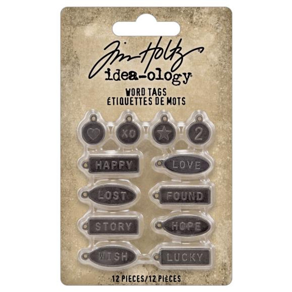 Tim Holtz Idea-Ology Metal Word Tags 12/Pkg (TH94330)