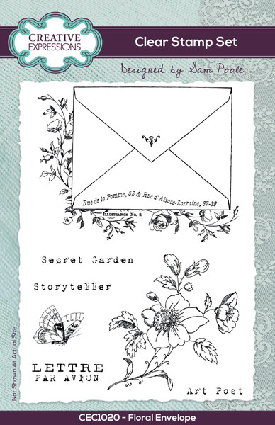 Creative Expressions - Clear Stamp Set By Sam Poole 4x6 - Floral Envelope (CEC1020)