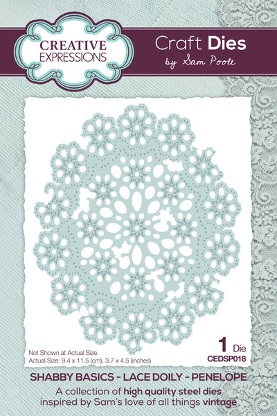 Creative Expressions - Craft Dies By Sam Poole-Shabby Basics- Lace Doily Penelope (CEDSP018)