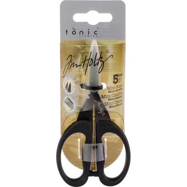 Tonic Studios - Tim Holtz - Non-Stick Titanium Micro Serrated Mini Snips 5"- Scissors (816)