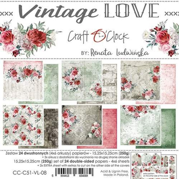 Craft O' Clock - Paper Collection Set 6x6 24/pkg - Vintage Love (CC-C51-VL-08)