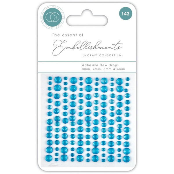 Craft Consortium - Essential Adhesive Dew Drops 143/Pkg - Blue (CEDROP 005)