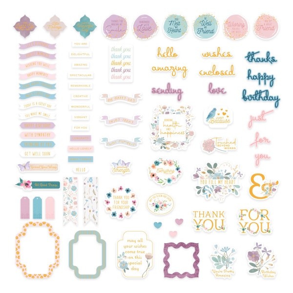 Spellbinders - Floral Friendship - Printed Die Cut Sentiments 154/pkg (SCS-276)