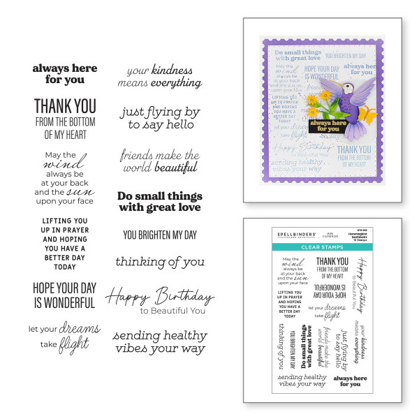 Spellbinders - Clear Stamp Set - Bibi's Hummingbirds Collection - Hummingbird Sentiments (STP-169)