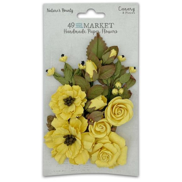49 and Market - Nature's Bounty Paper Flowers - 8/Pkg - Canary (NB40315)