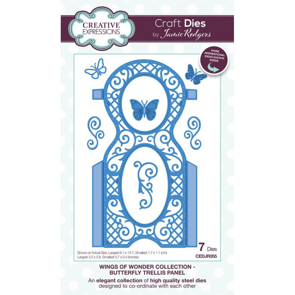 Creative Expressions - Craft Dies By Jamie Rodgers - Wings of Wonder - Butterfly Trellis Panel (CEDJR055)