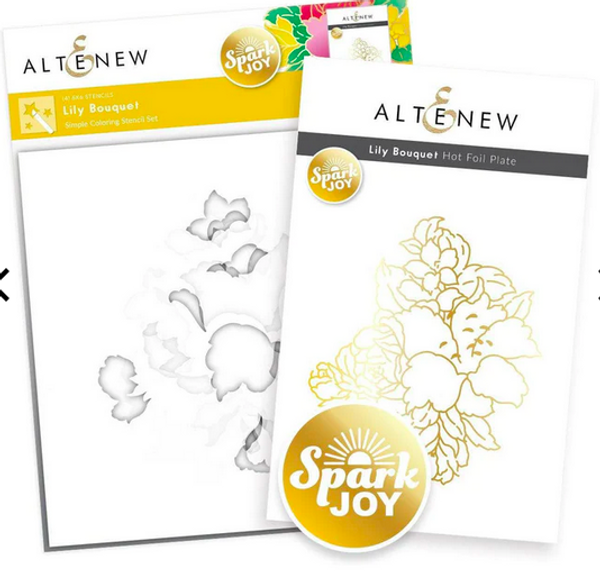 Altenew - Lilly Bouquet - Stencil & Foil Plate Set - 20% Off Bundle (ALT7595NB)