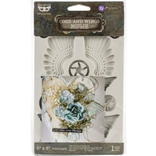 Prima Re-Design 5"X8"Art Decor Moulds - Cogs & Wings (966614)