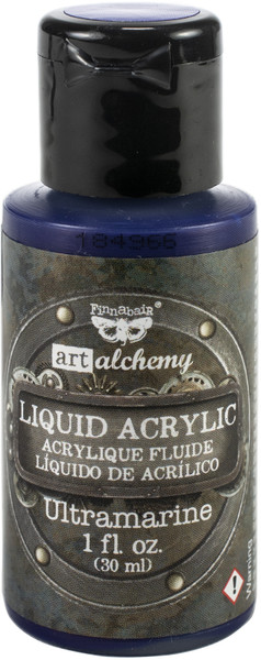 Prima Finnabair Art Alchemy Liquid Acrylic Paint 1 Fluid Ounce - Ultramarine (AALAP 67291)