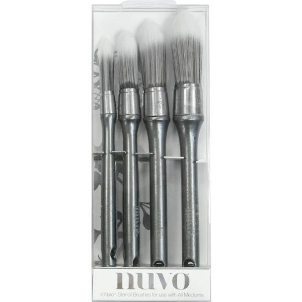 Nuvo Stencil Brushes 4/Pkg (968N)