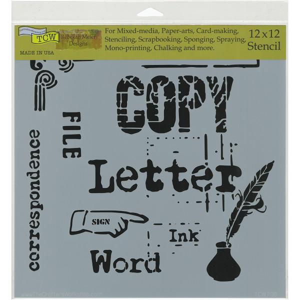 Crafters Workshop - 12x12 Stencil - Rebekah Meier - Correspondence (TCW706)