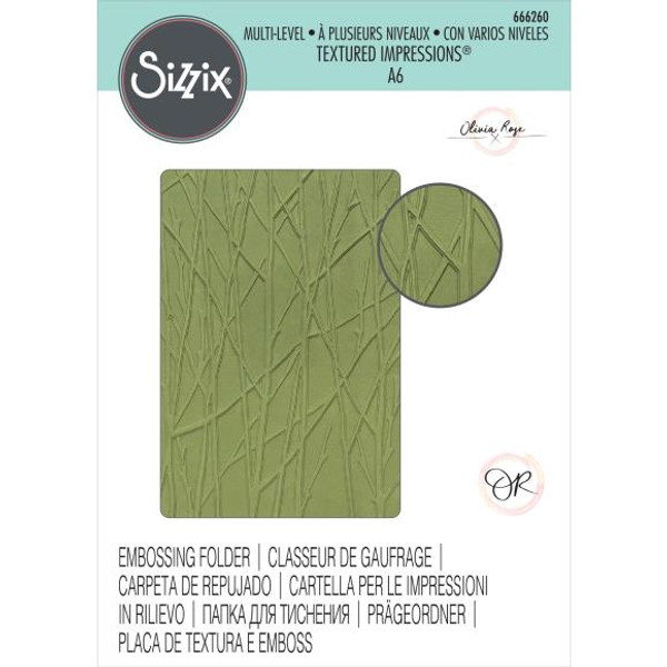 Sizzix Multi-Level Textured Impressions Embossing Folder - Forest Scene By Olivia Rose (666260)