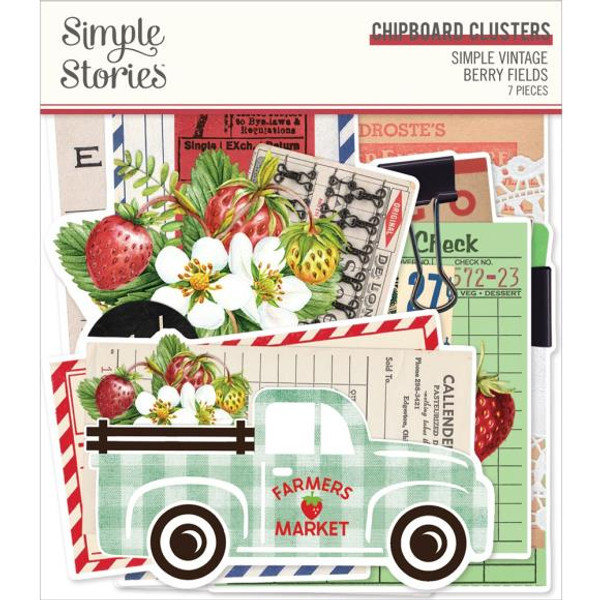 Simple Stories - Simple Vintage Berry Fields - Chipboard Clusters (BER20127)