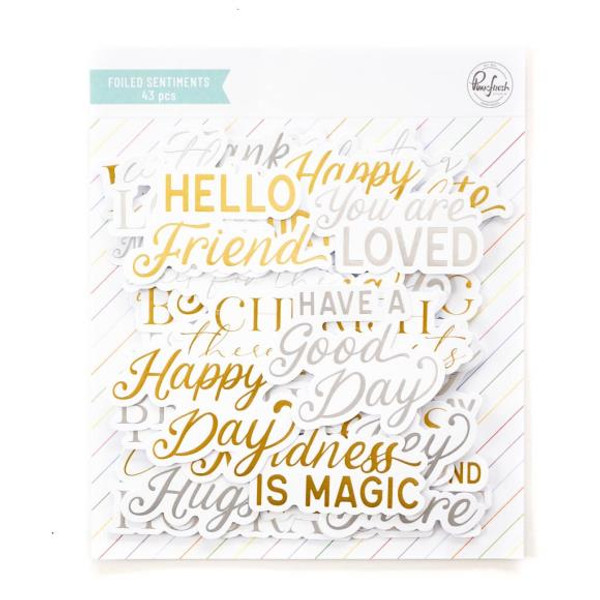 Pinkfresh Foiled Ephemera Pack 43/Pkg - Sentiments 5 (PF191123)