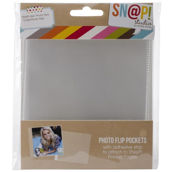 Simple Stories Sn@p! Photo Flips For 6"X8" Binders 12/Pkg - 4"X4" (SNAP4066)