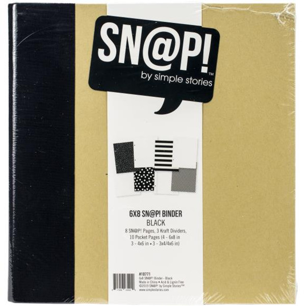 Simple Stories - Sn@p! Binder 6"X8" - Black (SNAP6X8 - 10771)