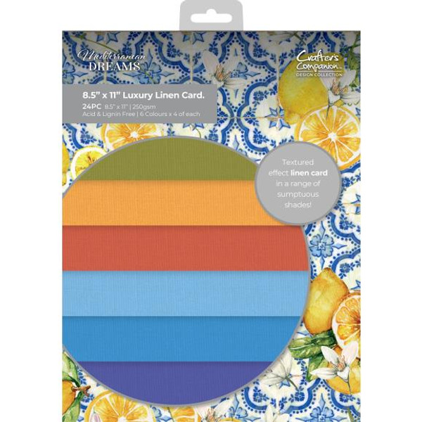 Crafter's Companion, Mediterranean Dreams, cardstock, Luxury Linen, Card Pack, 8.5"X11