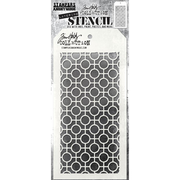 Tim Holtz Stampers Anonymous Layered Stencil 4.125"X8.5" - Linked Circles (THS 159)