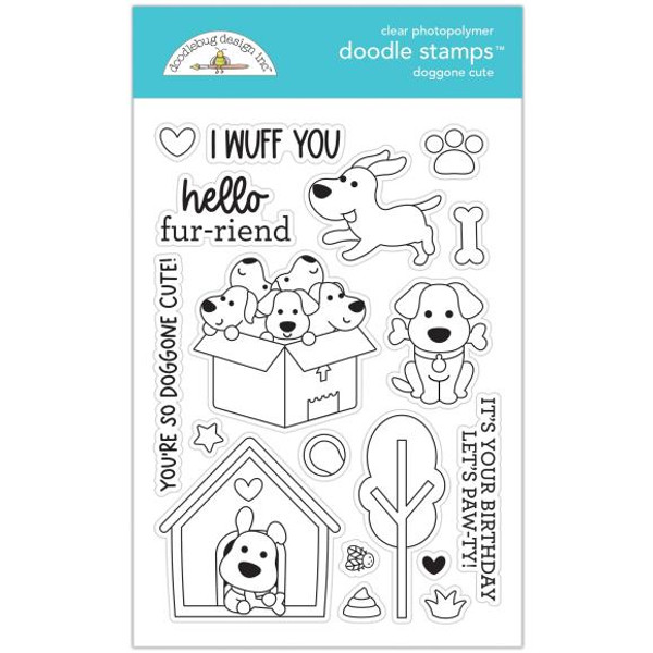 Doodlebug Clear Doodle Stamps - Doggone Cute (DS7660)