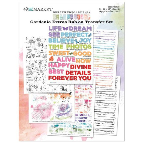 49 and Market - Spectrum Gardenia Rub-Ons 6"X8" 6/Sheets - Extras (SG23695)