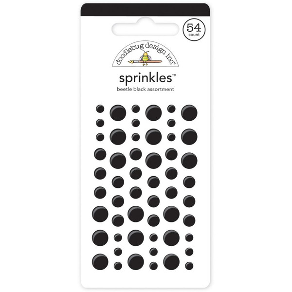 Doodlebug - Sprinkles Adhesive Enamel Dots - Beetle Black (MONOS 4015)