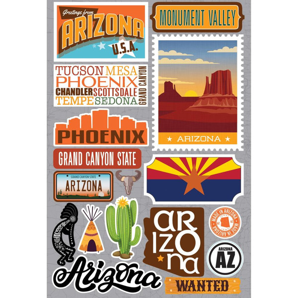 Reminisce Jet Setters 3.0 State Dimensional Stickers - Arizona (JET 002)