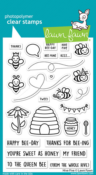 Lawn Fawn Clear Stamp Set - Hive Five (LF2927)