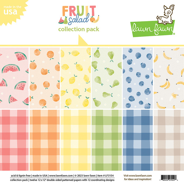 Lawn Fawn Double-Sided Collection Pack 12"X12" 12/Pkg - Fruit Salad, 6 Designs (LF3154)