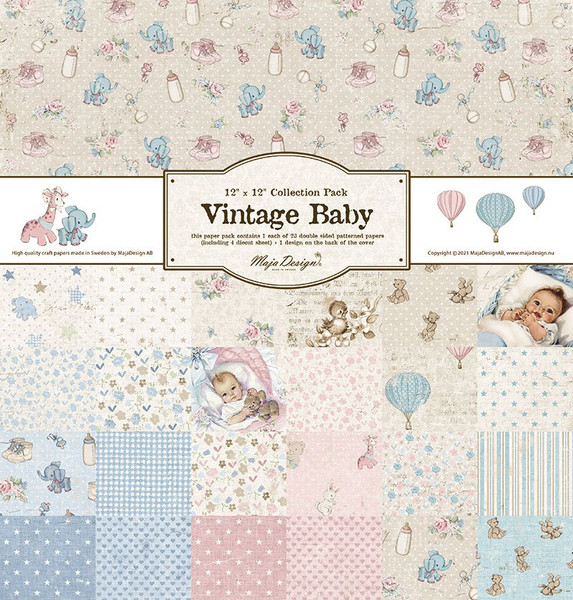 Maja Design - 12x12" - 23 Dbl Sided & 1 Bonus Paper Collection Pack - Vintage Baby (711722)