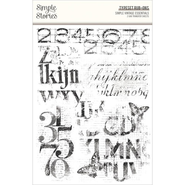 Simple Stories - Simple Vintage Essentials Rub-Ons - Typeset (SVE20427)