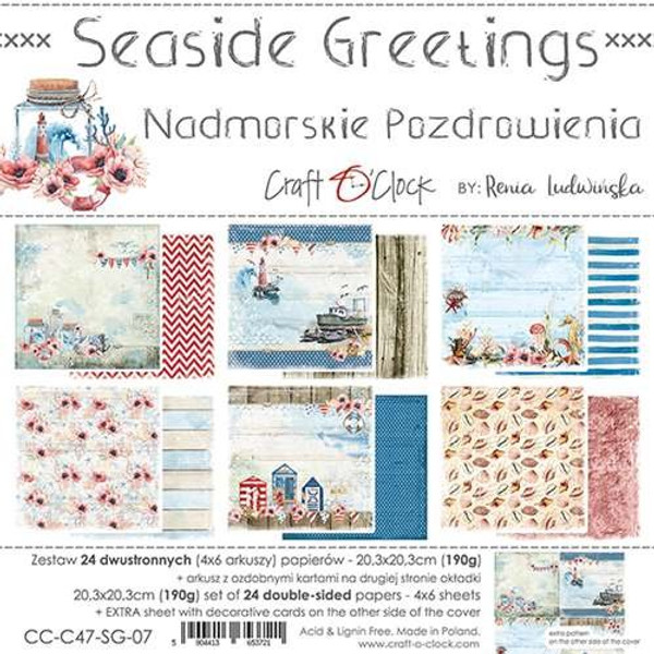 Craft O Clock - 8x8 Paper Pack - Seaside Greetings (CC-C47-SG-07)