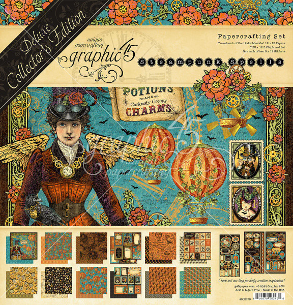 Graphic 45 Deluxe Collector's Edition Pack 12"X12"- Steampunk Spells (G4502478)