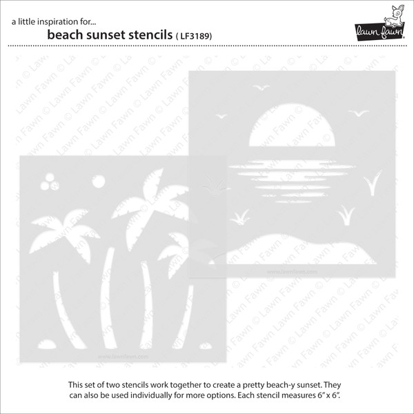 Lawn Fawn - Lawn Clippings Stencils - Beach Sunset Stencils (LF3189)