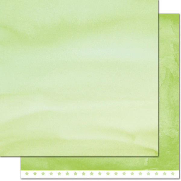 Lawn Fawn - 12x12 Dbl Sided Patterned Paper - Watercolor Wishes Four-Leaf Clover - Green (LF1351)