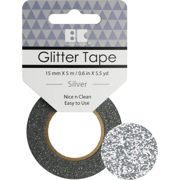 Best Creation Glitter Tape 15mmX5m - Silver (GTS 001)