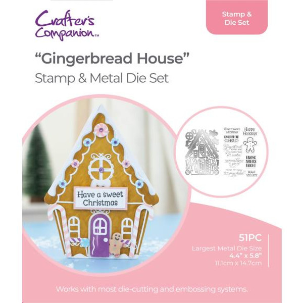 Crafter's Companion Gemini Clear Stamp & Die - Gingerbread House (TDGINGBR)