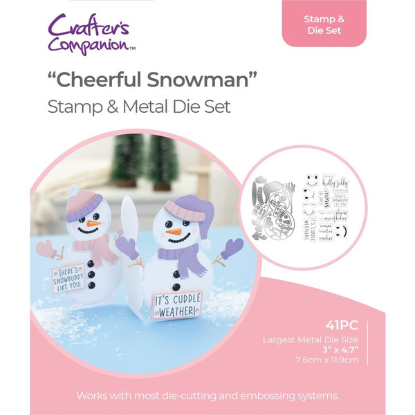 Crafter's Companion Gemini Clear Stamp & Die - Cheerful Snowman (STDCHESN)