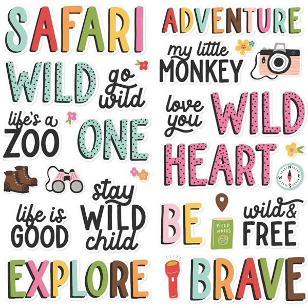 Simple Stories - Into the Wild Foam Stickers 28/Pkg (INT17621)